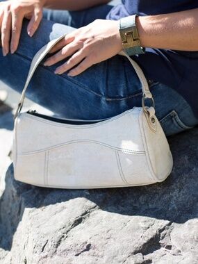 Cork Couture | Authentic Portuguese Cork Shoulder Bag | White | Vegan NWT